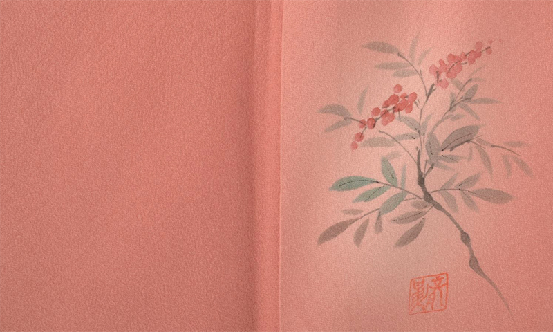 色無地（落ち着いたローズピンク）[一つ紋]