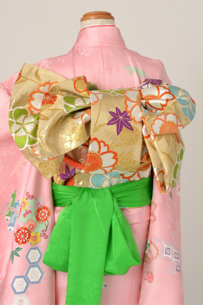 特選七歳祝着［桃色の宝づくし模様］