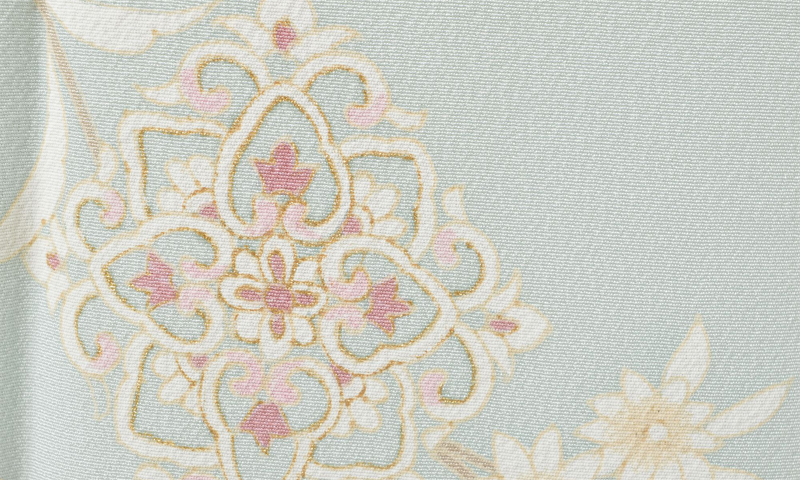 訪問着（淡い水色とクリーム）