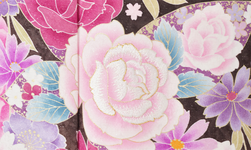 振袖[こげ茶色/バラ]