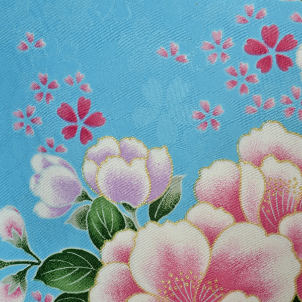 卒業袴［鮮やか水色/花模様］