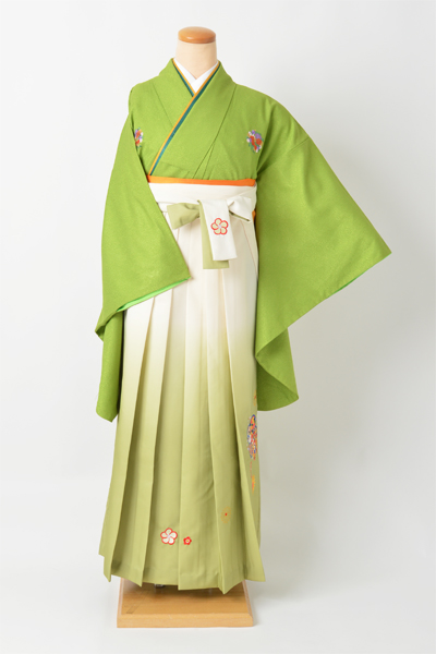 卒業袴［黄緑色/洒落紋］