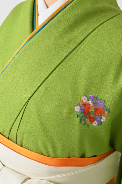 卒業袴［黄緑色/洒落紋］