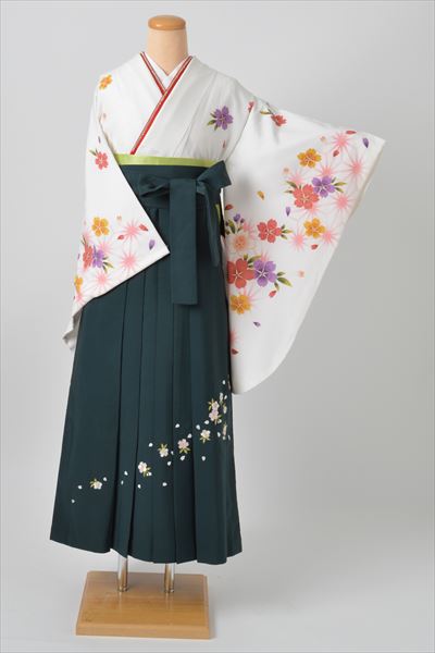 卒業袴［白/花］