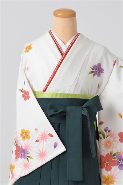 卒業袴［白/花］