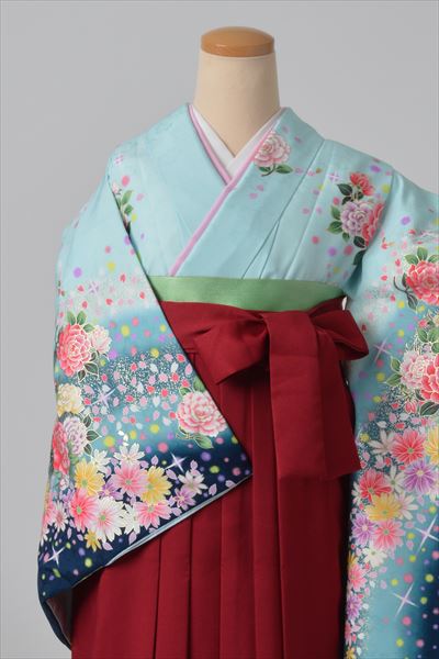 卒業袴［水色/洋花］