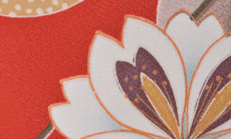 卒業袴［朱赤/大輪の花］