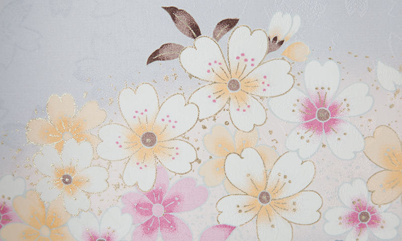 卒業袴［ライトグレー/花模様］