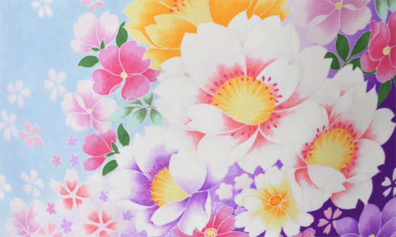 卒業袴［水色/花模様］