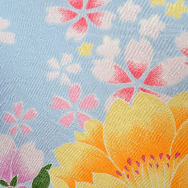 卒業袴［水色/花模様］