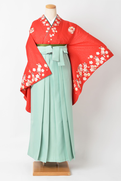 卒業袴｛赤/加賀紋］