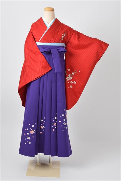 卒業袴［赤/小花刺繍］