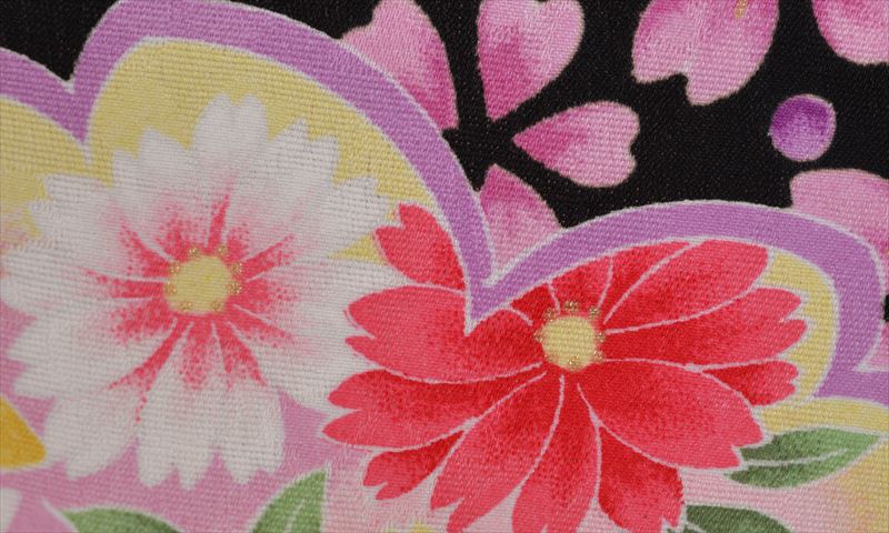 卒業袴｛黒/大小花々］