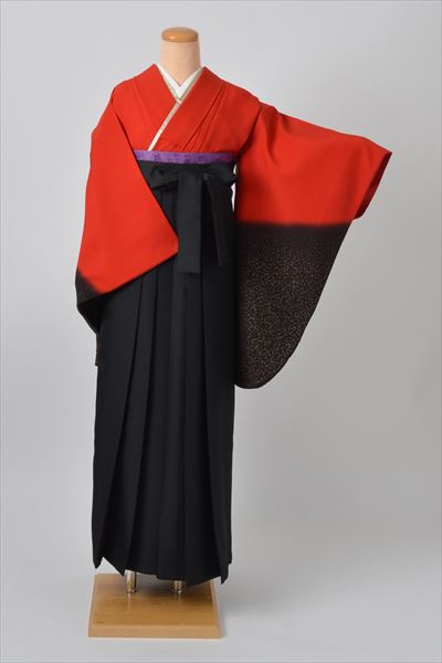 卒業袴｛赤×黒］