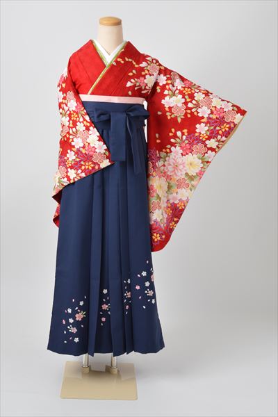 卒業袴｛赤/桜づくし］