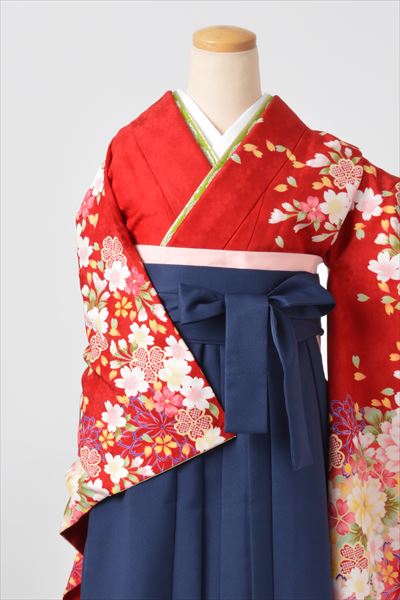卒業袴｛赤/桜づくし］