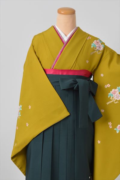 卒業袴［辛子色/椿］