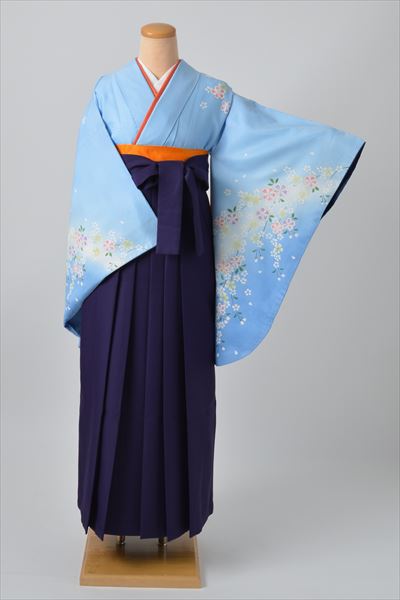 卒業袴［水色/桜］