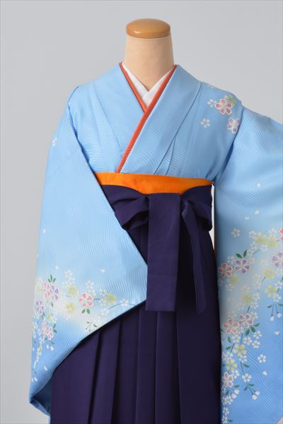 卒業袴［水色/桜］