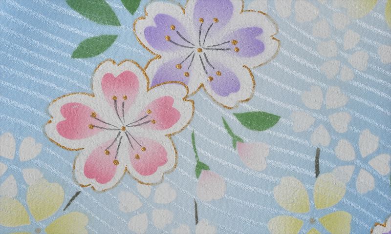 卒業袴［水色/桜］