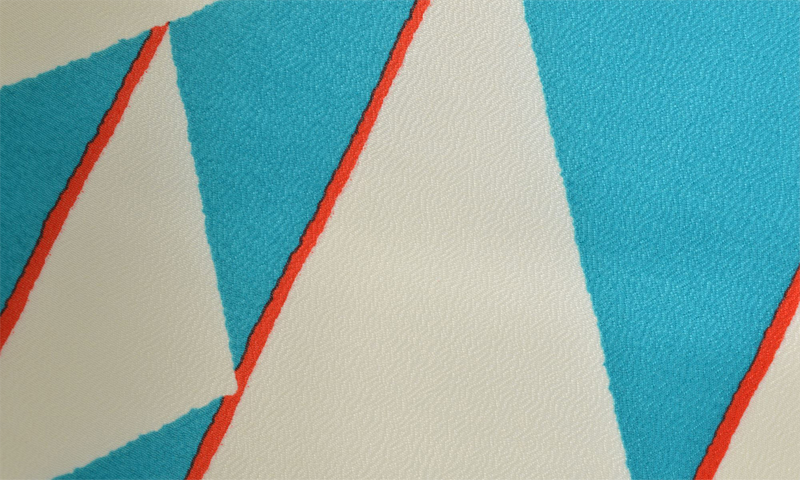 卒業袴［白青/幾何学模様］