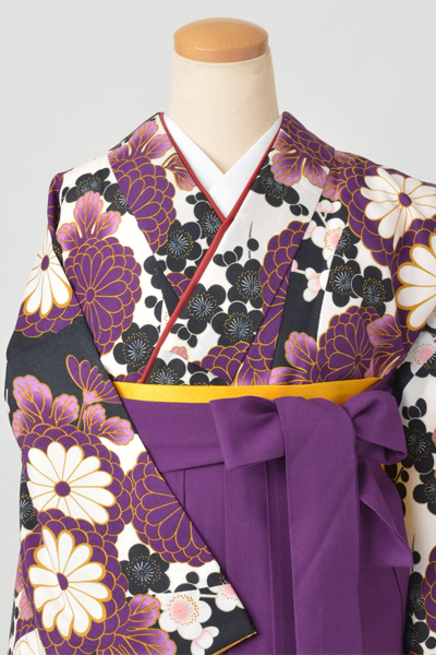 卒業袴［紫/菊］