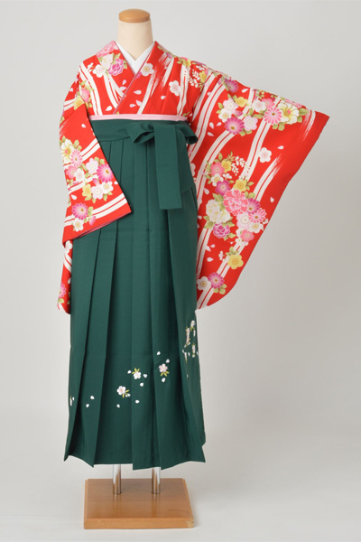 卒業袴［赤/小花］