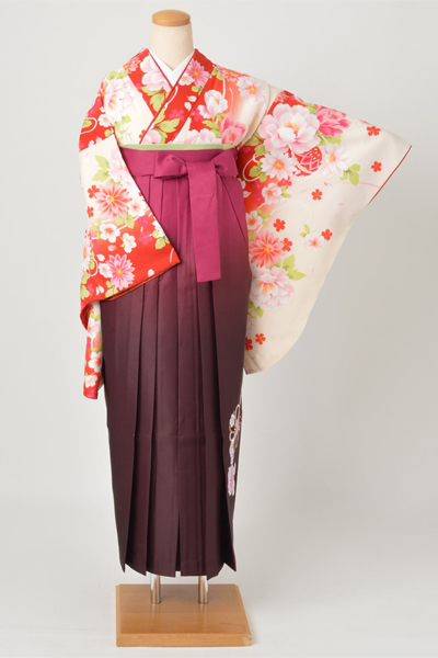 卒業袴［白/小花］