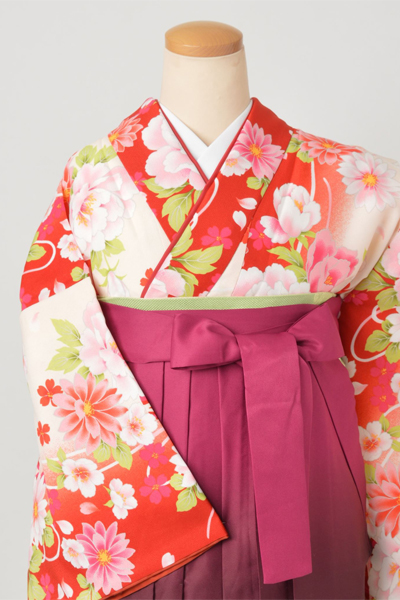 卒業袴［白/小花］