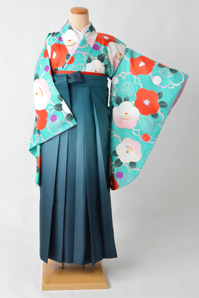 卒業袴［白群色/椿］