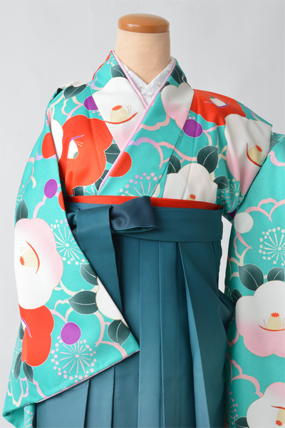 卒業袴［白群色/椿］