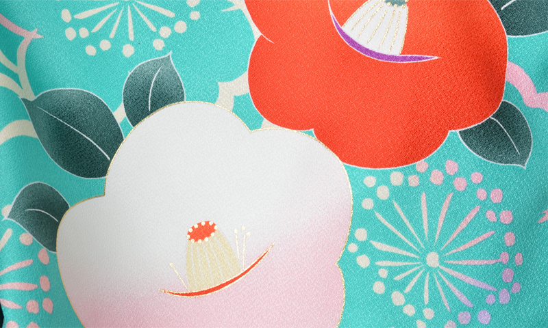 卒業袴［白群色/椿］