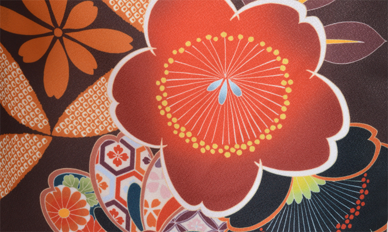 卒業袴［煤竹色/七宝・桜・菊］