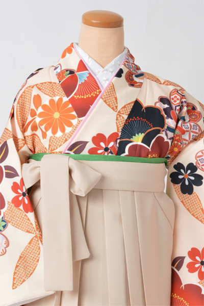 卒業袴【鳥の子色/七宝大正ロマン風】