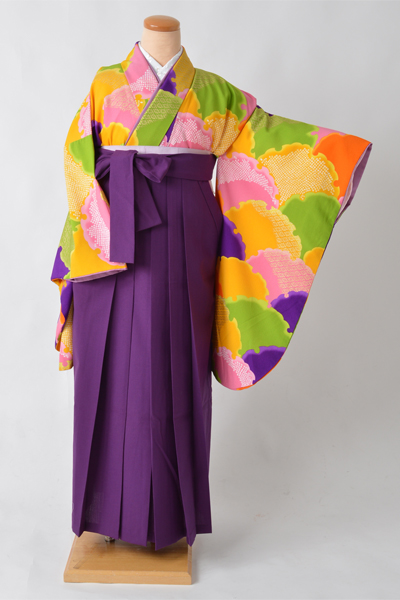 卒業袴【雪輪青海波】