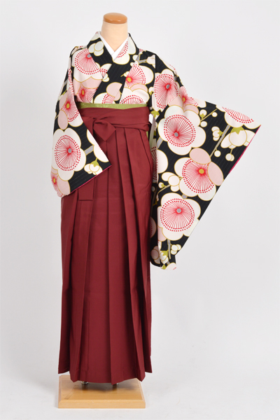 卒業袴[黒地に梅]