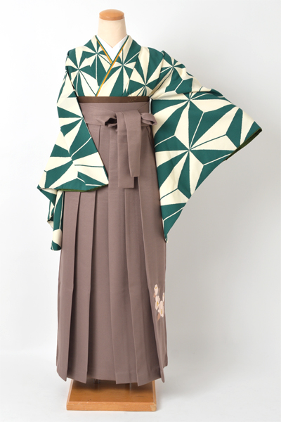 卒業袴[緑/変わり麻の葉.]