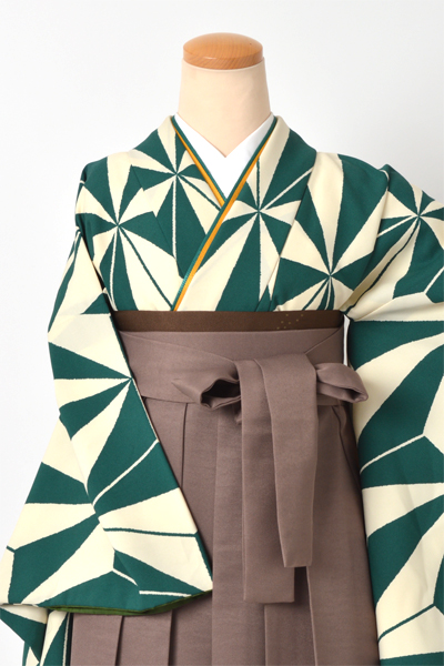 卒業袴[緑/変わり麻の葉.]