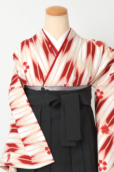 卒業袴[赤色/矢絣に桜・撫子.]