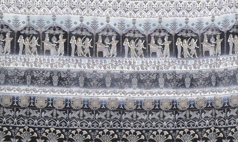 訪問着(総柄で珍しいエジプト柄)