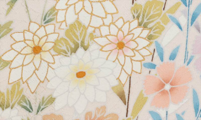 訪問着(サーモンピンクと薄紫)