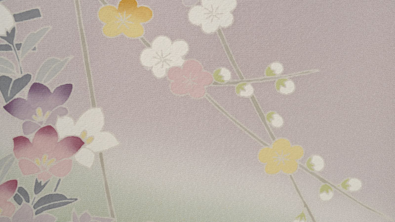 訪問着[薄紫地に花かご]