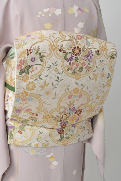 訪問着[薄紫地に花かご]