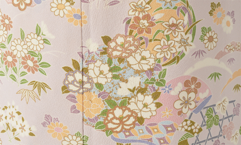 訪問着[薄紫・四季花模様]