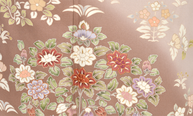 訪問着[モカベージュ×剣片喰紋/Ｓサイズ]