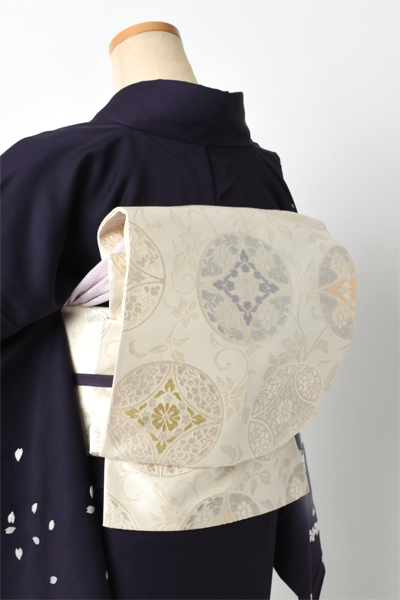 訪問着[茄子紺/桜/総刺繍]