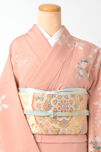 訪問着[ピンク・花車・辻が花風]
