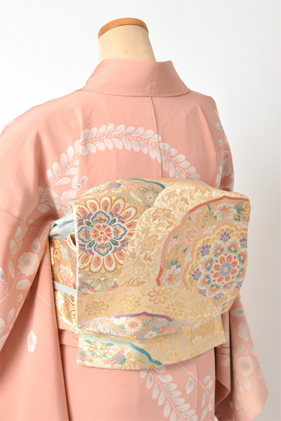 訪問着[ピンク・花車・辻が花風]