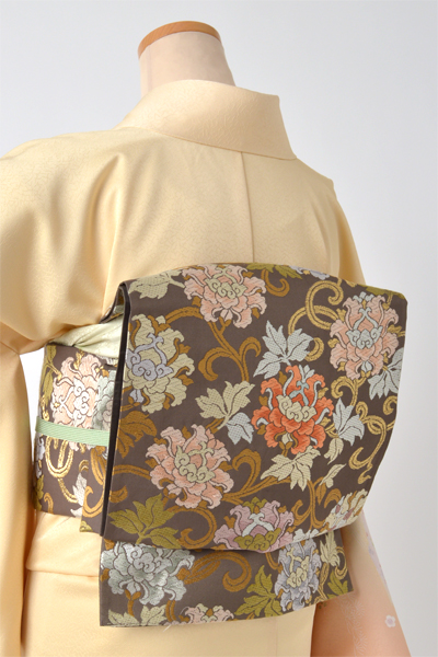 訪問着[クリーム色×オレンジぼかし]