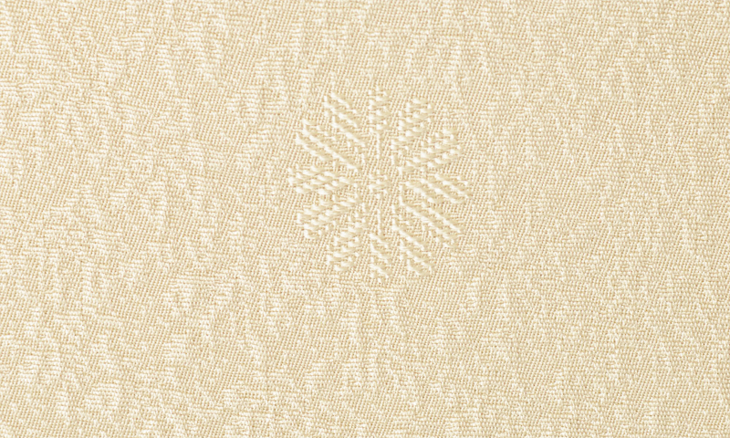 色無地小柄ふくよかさんサイズ[黄褐色/菊花文]